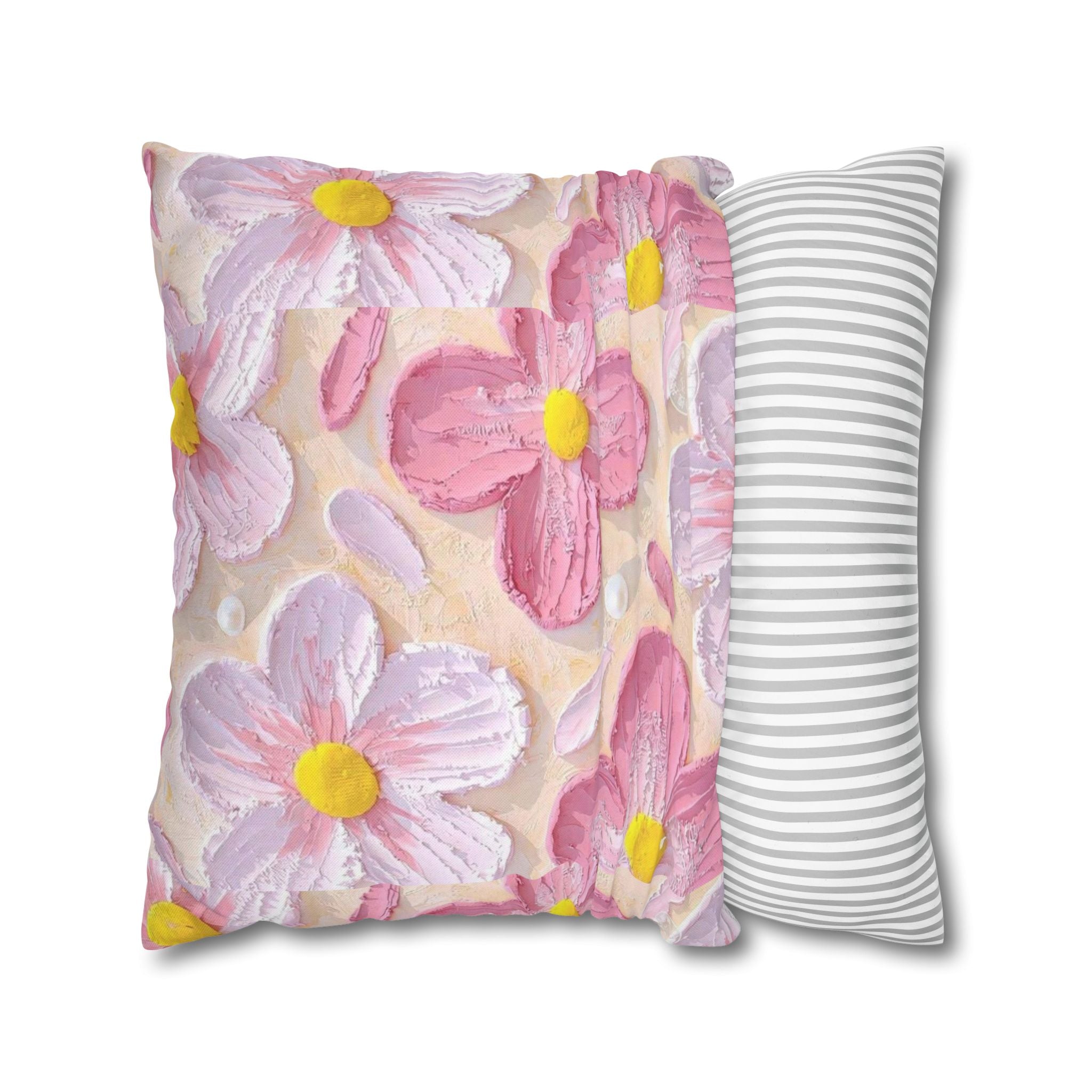 Pillow, Floral Throw Pillow, Soft Decorative Cushion for Living Room, Spring Home Décor, Gift for Her, Pillow Cover with Flower Design