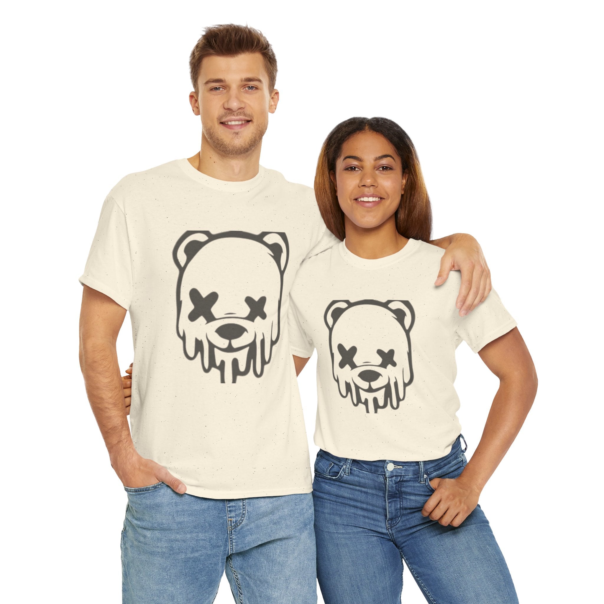 T-Shirt, Melting Bear Unisex Heavy Cotton Tee, Funny Graphic Tee, Casual Wear, Streetwear T-Shirt, Gift for Animal Lovers