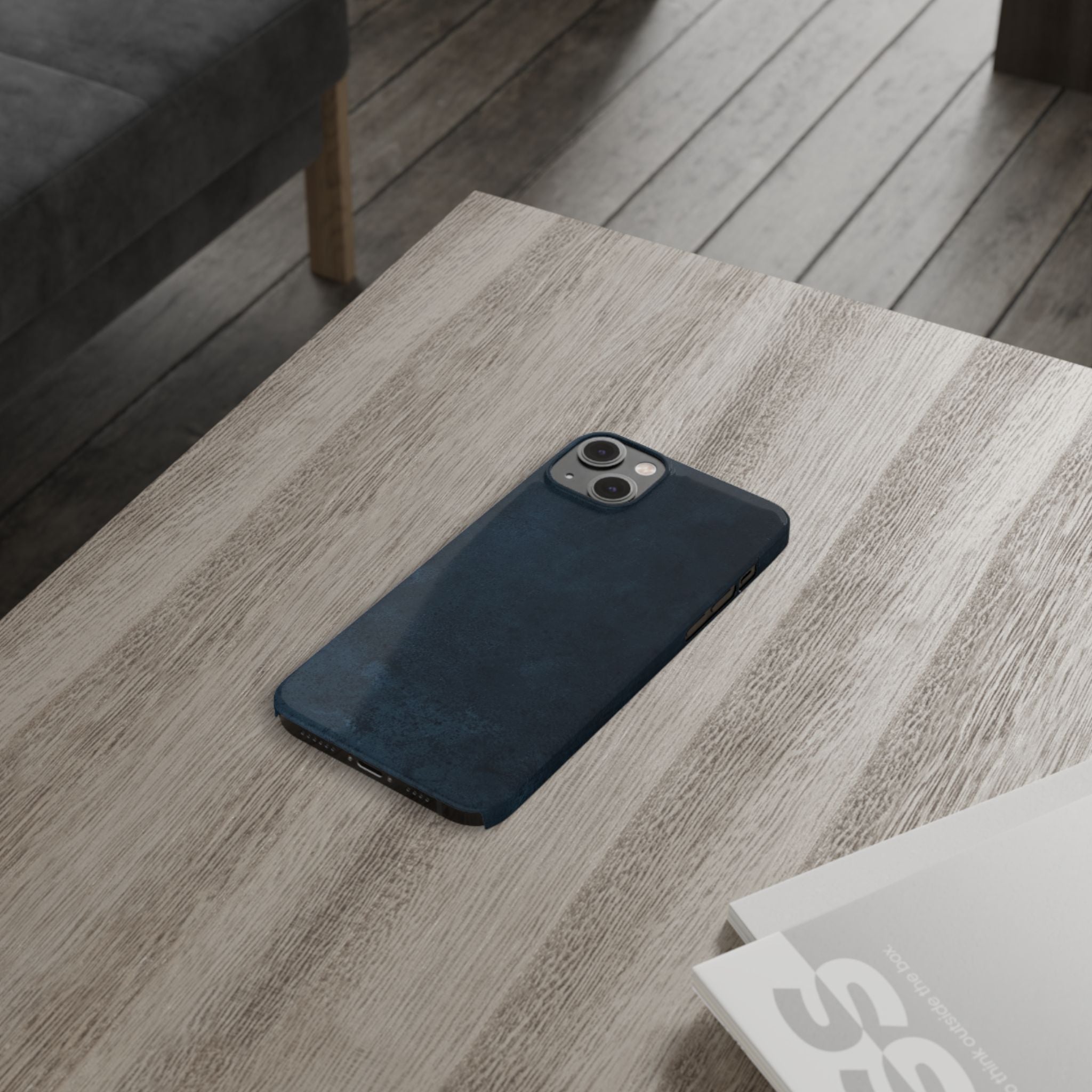 iPhone Cases, Elegant Navy Slim Phone Case | Minimalist Design, Gift for Her, Phone Accessories, Modern Decor, Trendy Tech Gear