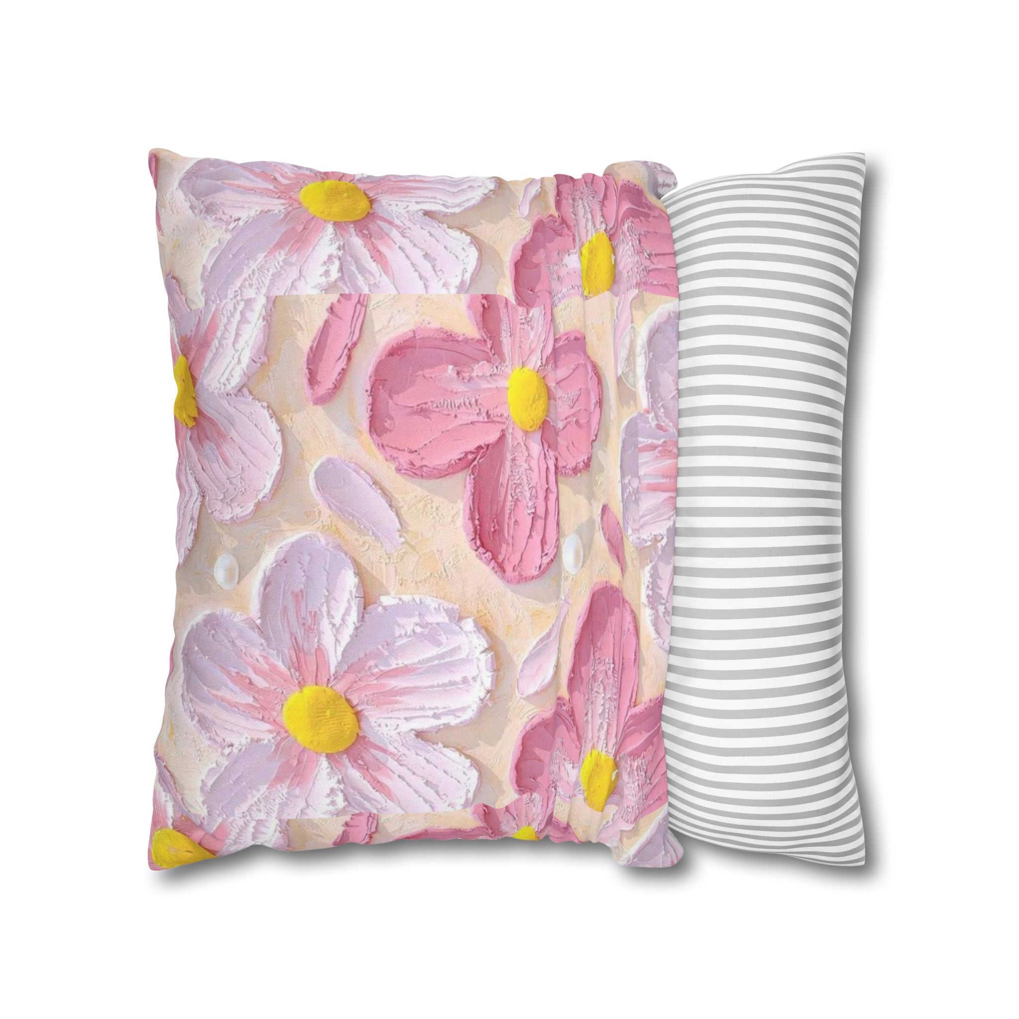 Pillow, Floral Throw Pillow, Soft Decorative Cushion for Living Room, Spring Home Décor, Gift for Her, Pillow Cover with Flower Design