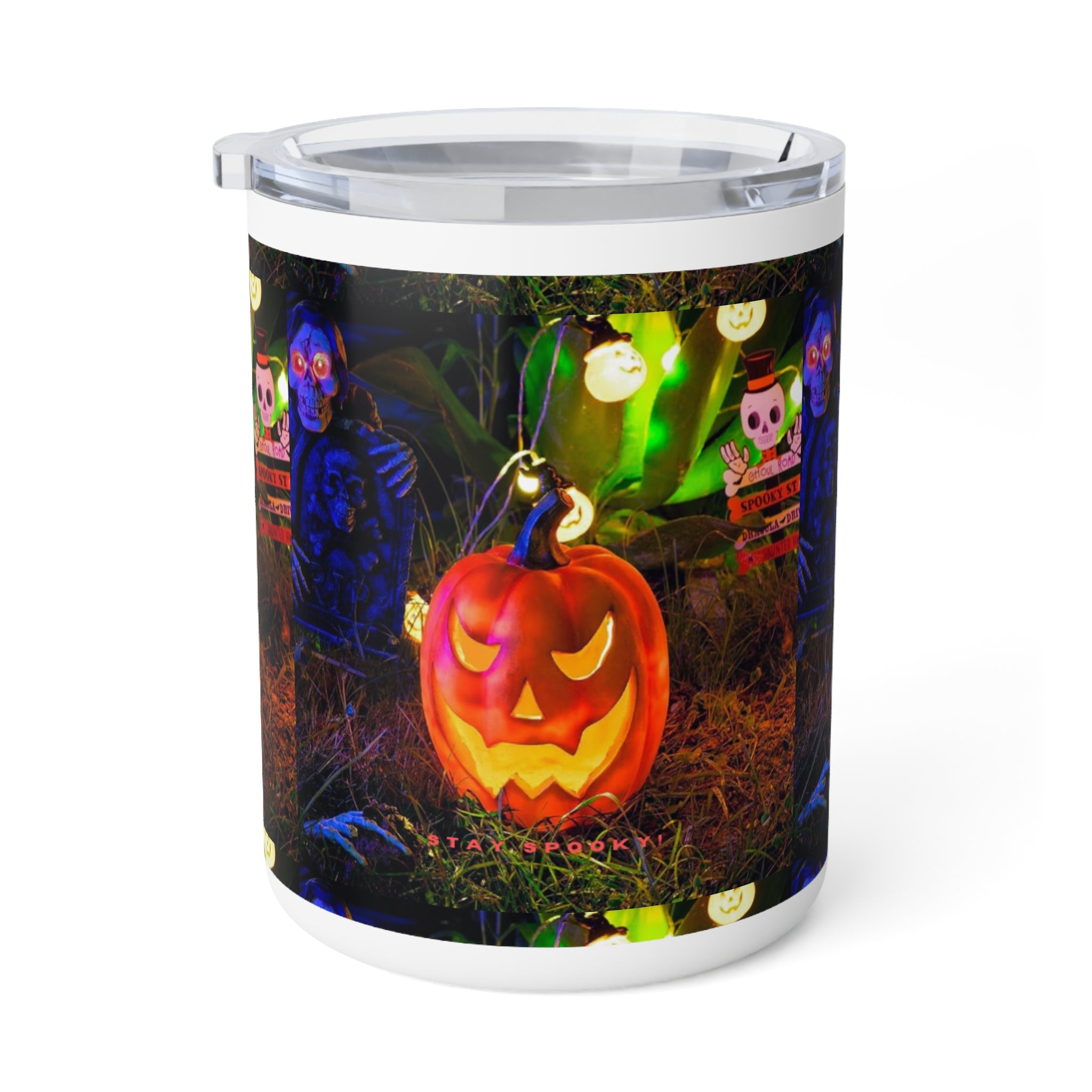 Mug, Halloween Insulated Coffee Mug, Fall Decor, Pumpkin Mug, Spooky Drinkware, Haunted House Gift, Autumn Coffee Cup