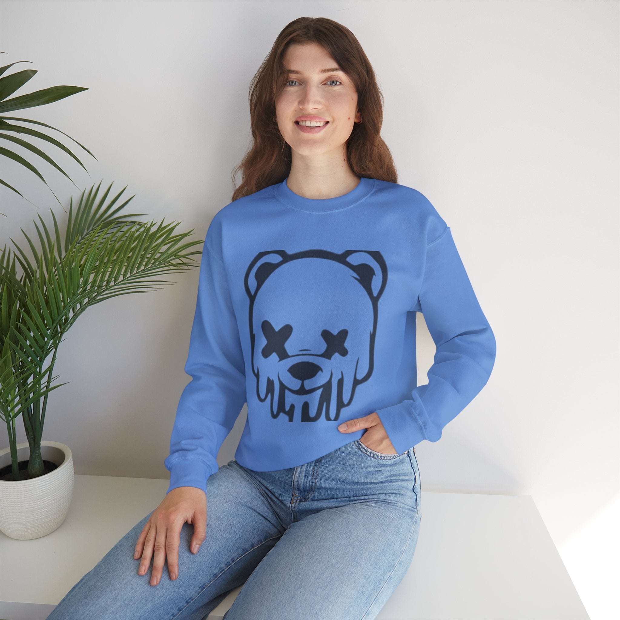 Sweatshirt, Drippy Bear Sweatshirt, Cozy Crewneck, Gift for Him/Her, Streetwear Style, Casual Lounge Wear, Perfect for Winter