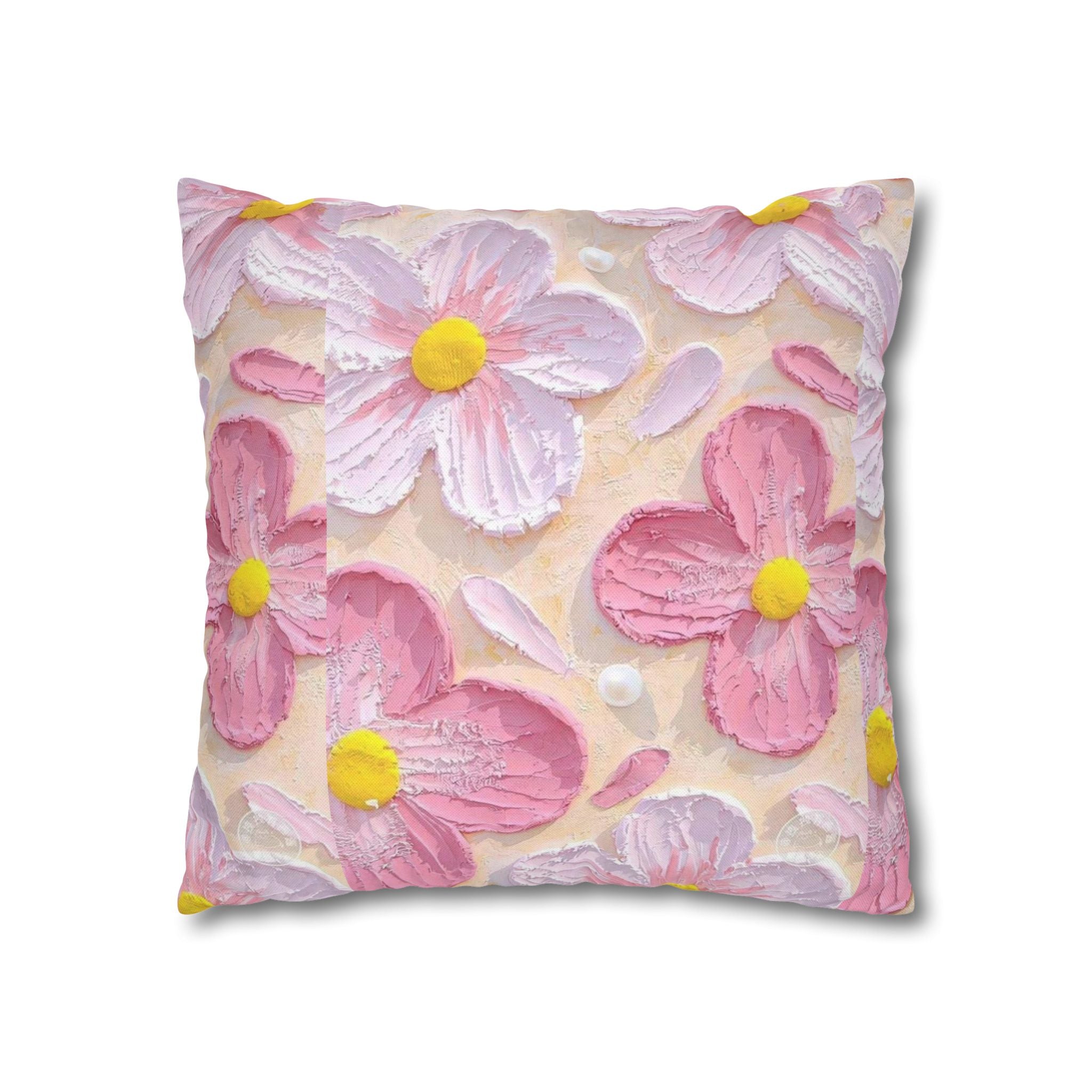 Pillow, Floral Throw Pillow, Soft Decorative Cushion for Living Room, Spring Home Décor, Gift for Her, Pillow Cover with Flower Design