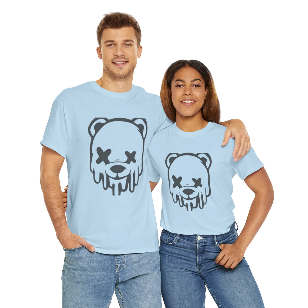 T-Shirt, Melting Bear Unisex Heavy Cotton Tee, Funny Graphic Tee, Casual Wear, Streetwear T-Shirt, Gift for Animal Lovers