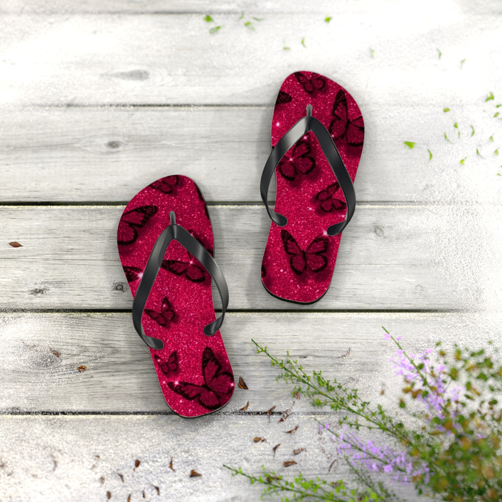 Flip Flops, Sparkly Butterfly Flip Flops | Summer Footwear, Beach Wear, Pool Party, Vacation Sandals, Cute Summer Accessories