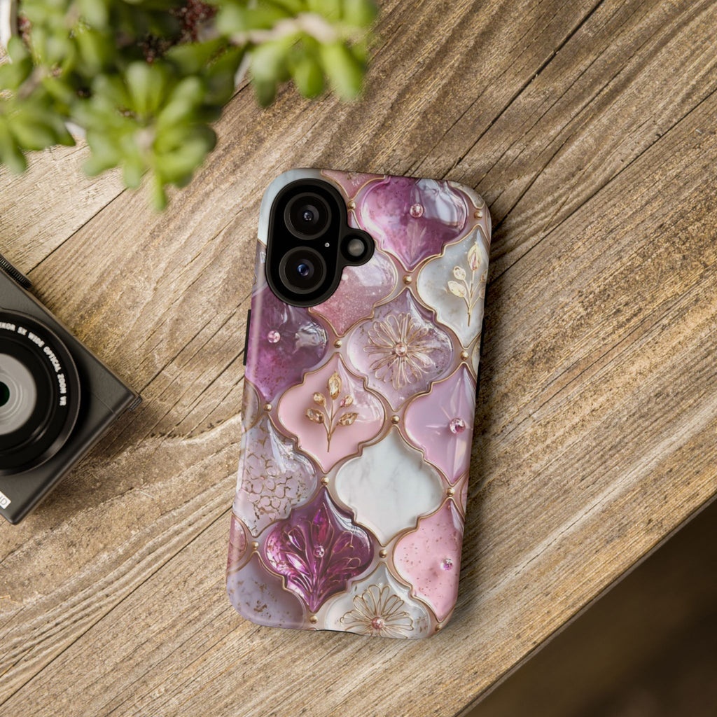 iPhone Cases,  Chic Phone Case for Stylish Protection, Floral Patterned Phone Case, Glamorous Phone Cover, Trendy Tech Accessories, Unique Gift Idea