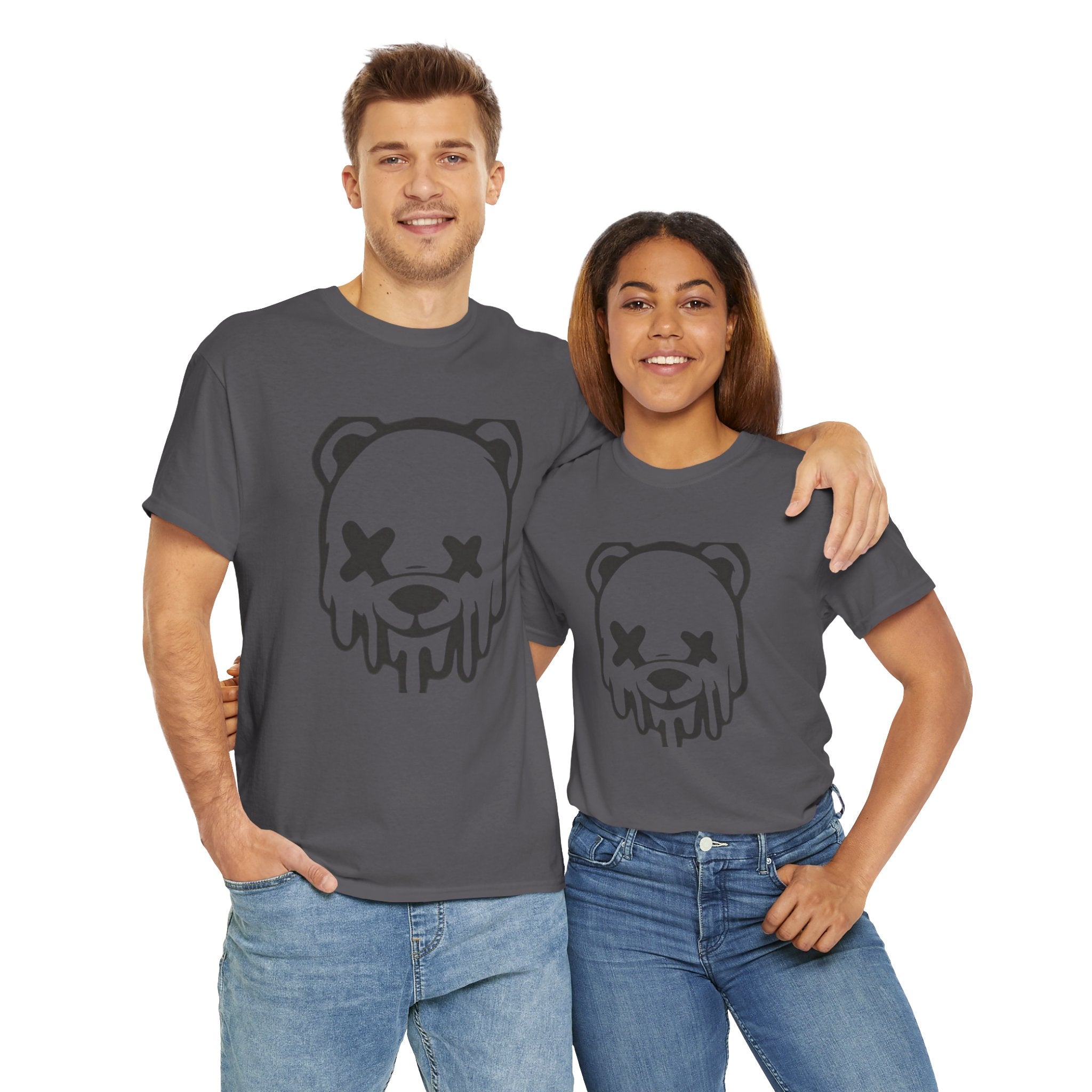 T-Shirt, Melting Bear Unisex Heavy Cotton Tee, Funny Graphic Tee, Casual Wear, Streetwear T-Shirt, Gift for Animal Lovers