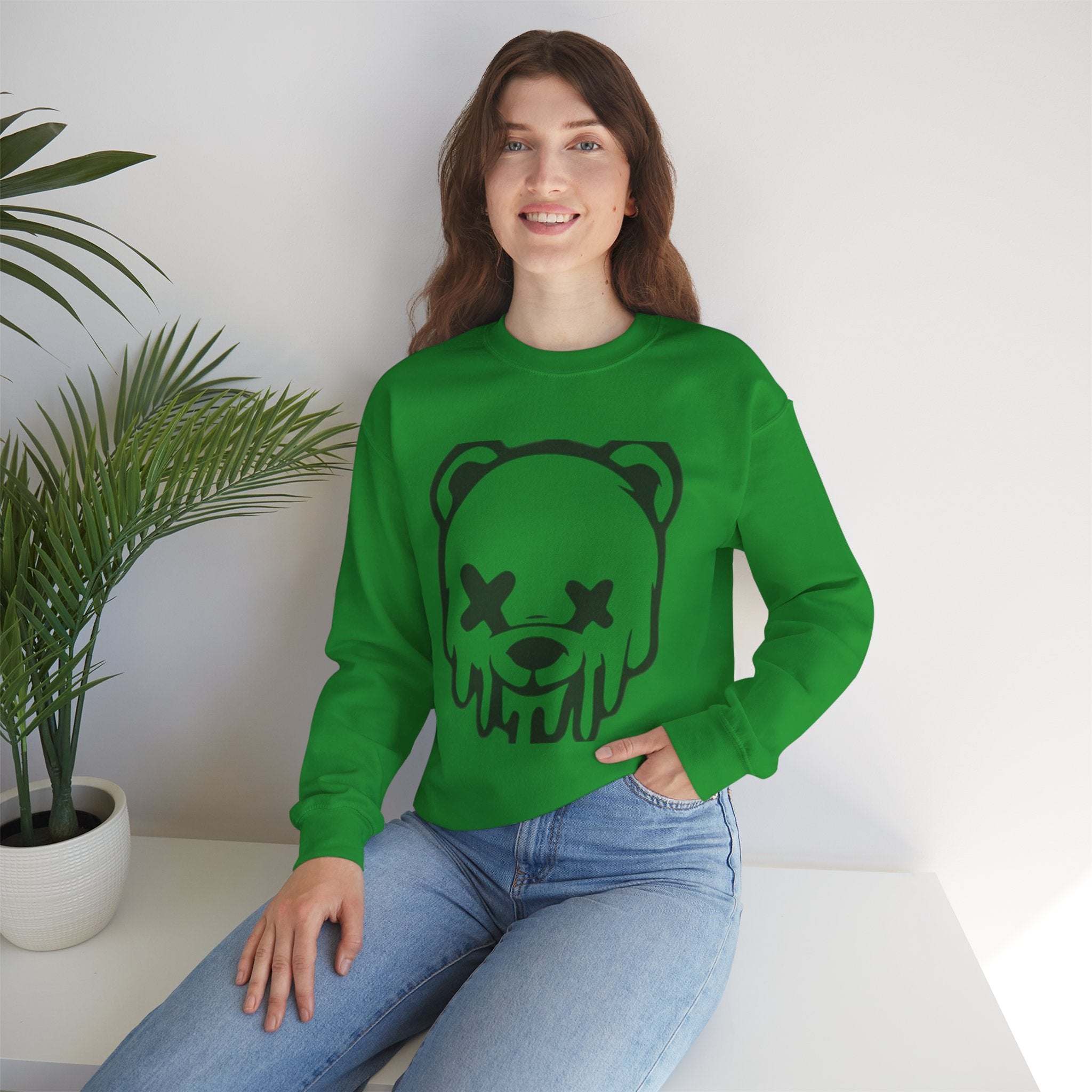 Sweatshirt, Drippy Bear Sweatshirt, Cozy Crewneck, Gift for Him/Her, Streetwear Style, Casual Lounge Wear, Perfect for Winter