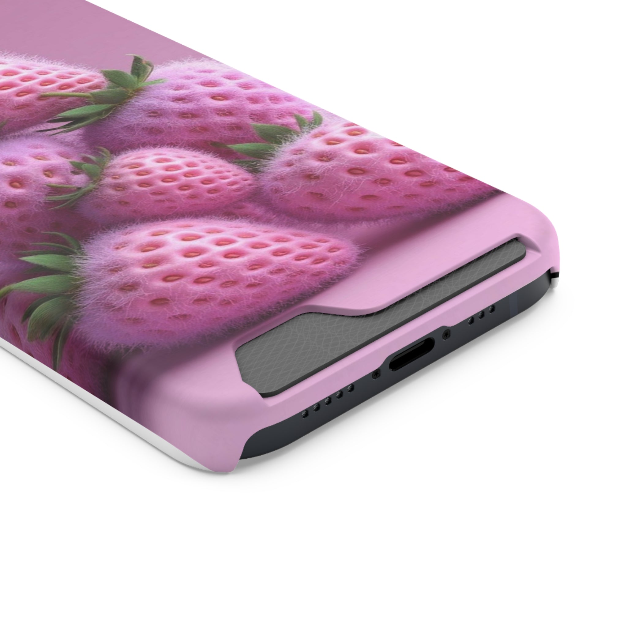 iPhone 13 case, Cute Strawberry Phone Case with Card Holder, Perfect Gift for Fruit Lovers, Cute Tech Accessory, Strawberry Lover's Gift, Summer Vibes