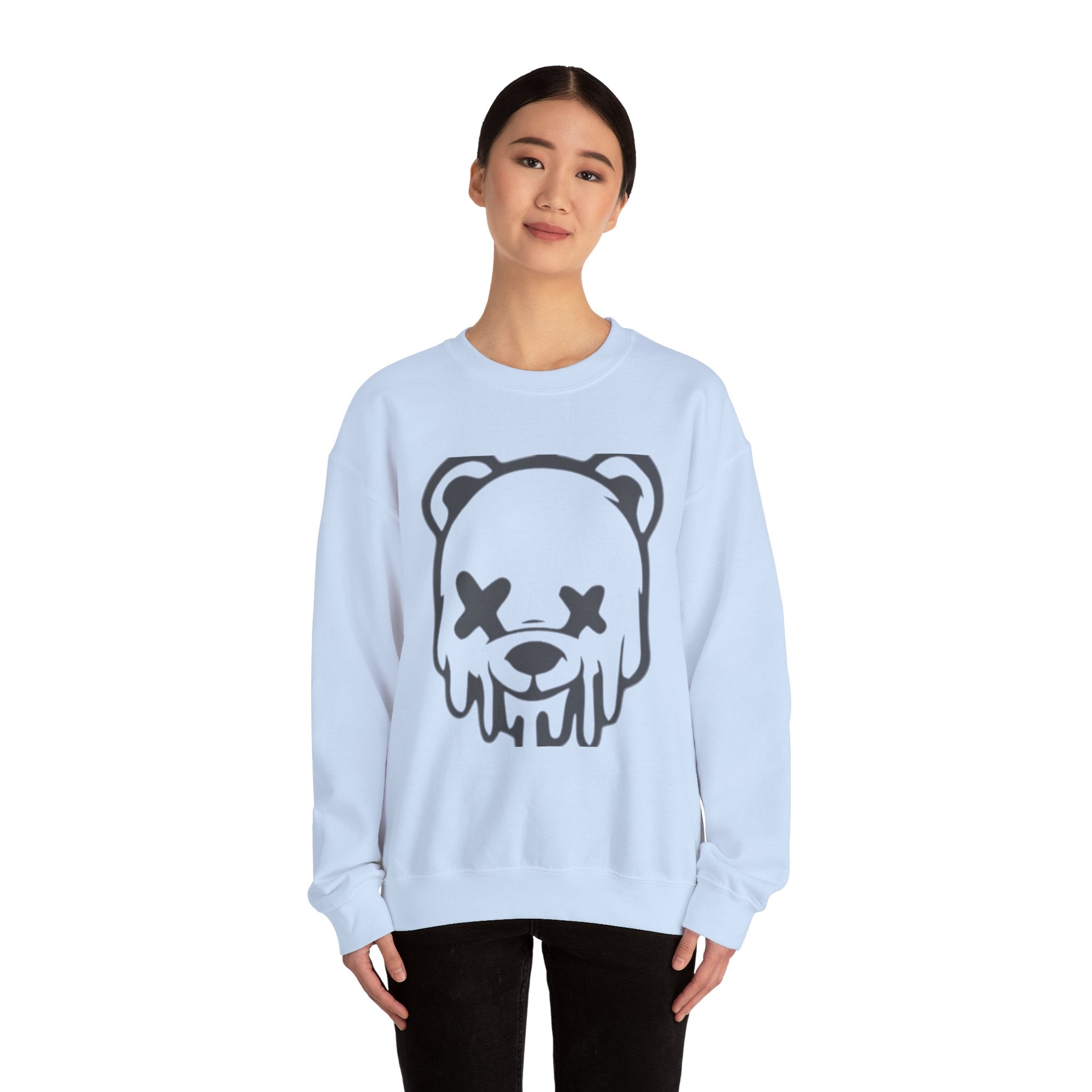 Sweatshirt, Drippy Bear Sweatshirt, Cozy Crewneck, Gift for Him/Her, Streetwear Style, Casual Lounge Wear, Perfect for Winter