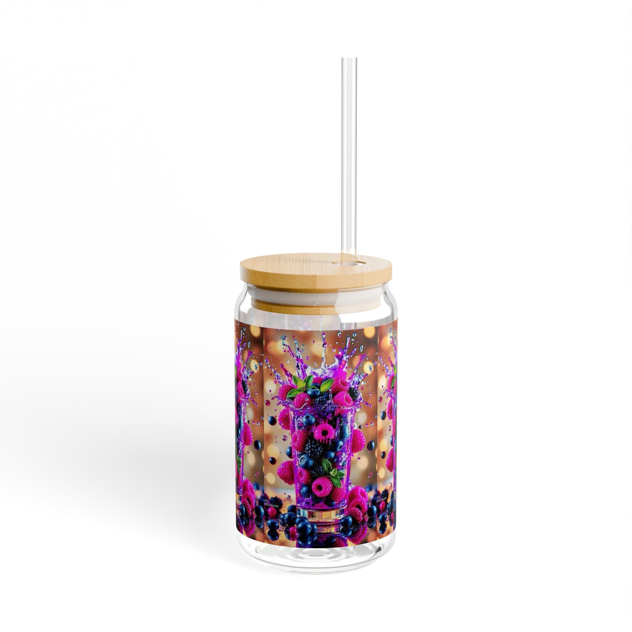 Colorful Floral Sipper Glass, 16oz | Perfect for Summer Parties, Weddings, Home Decor, Gift for Plant Lovers, Eco-Friendly Drinkware