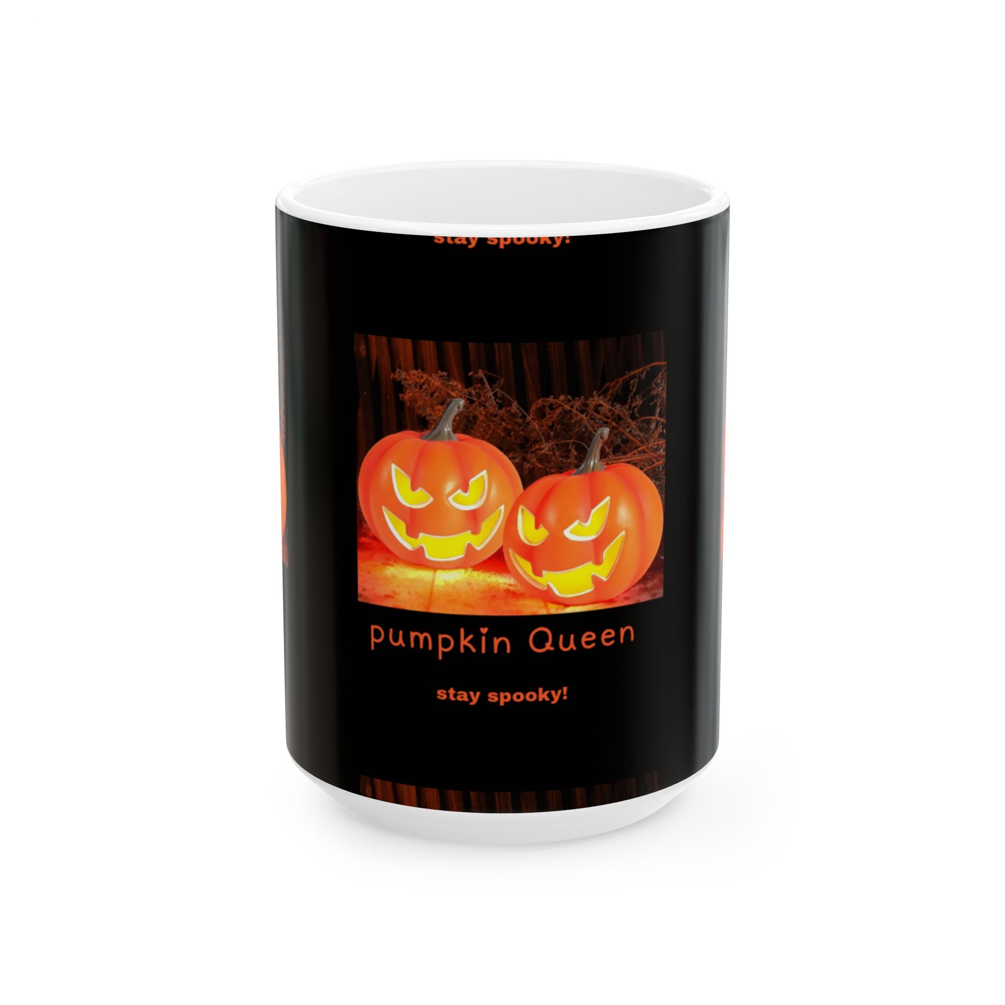 Mug, Pumpkin Queen Ceramic Mug - Stay Spooky! Halloween Coffee Cup, Fun Fall Gift, Autumn Decor, Witchy Kitchenware, Spooky Mug