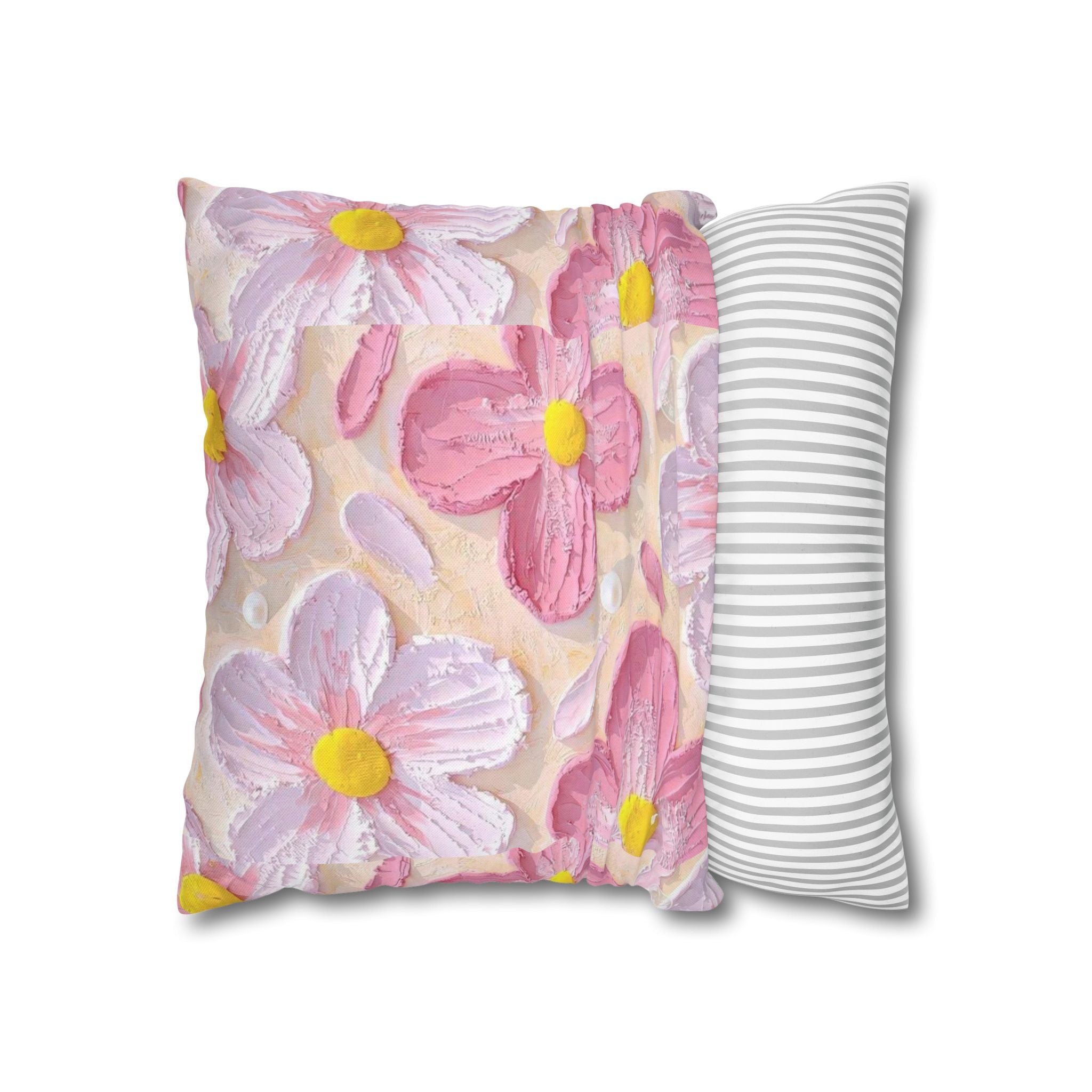 Pillow, Floral Throw Pillow, Soft Decorative Cushion for Living Room, Spring Home Décor, Gift for Her, Pillow Cover with Flower Design