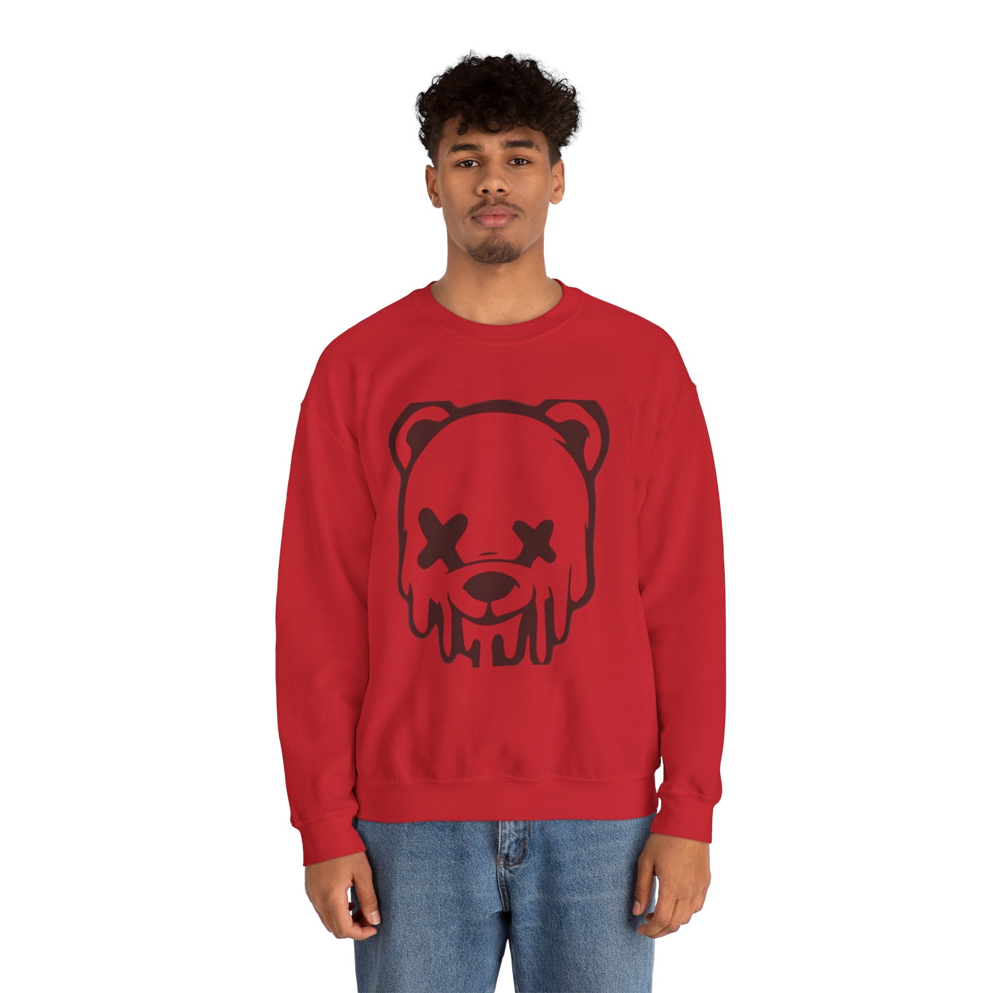Sweatshirt, Drippy Bear Sweatshirt, Cozy Crewneck, Gift for Him/Her, Streetwear Style, Casual Lounge Wear, Perfect for Winter
