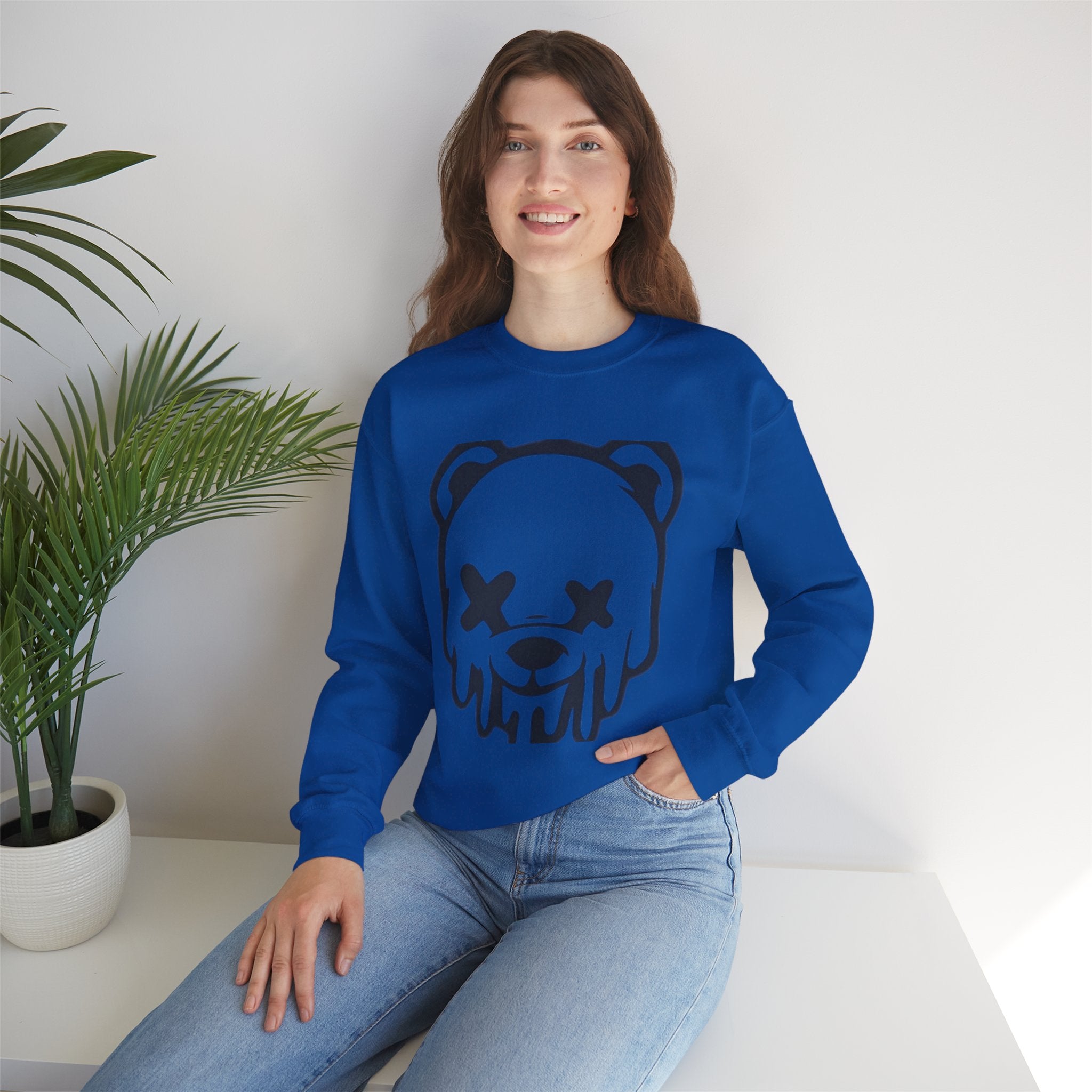 Sweatshirt, Drippy Bear Sweatshirt, Cozy Crewneck, Gift for Him/Her, Streetwear Style, Casual Lounge Wear, Perfect for Winter