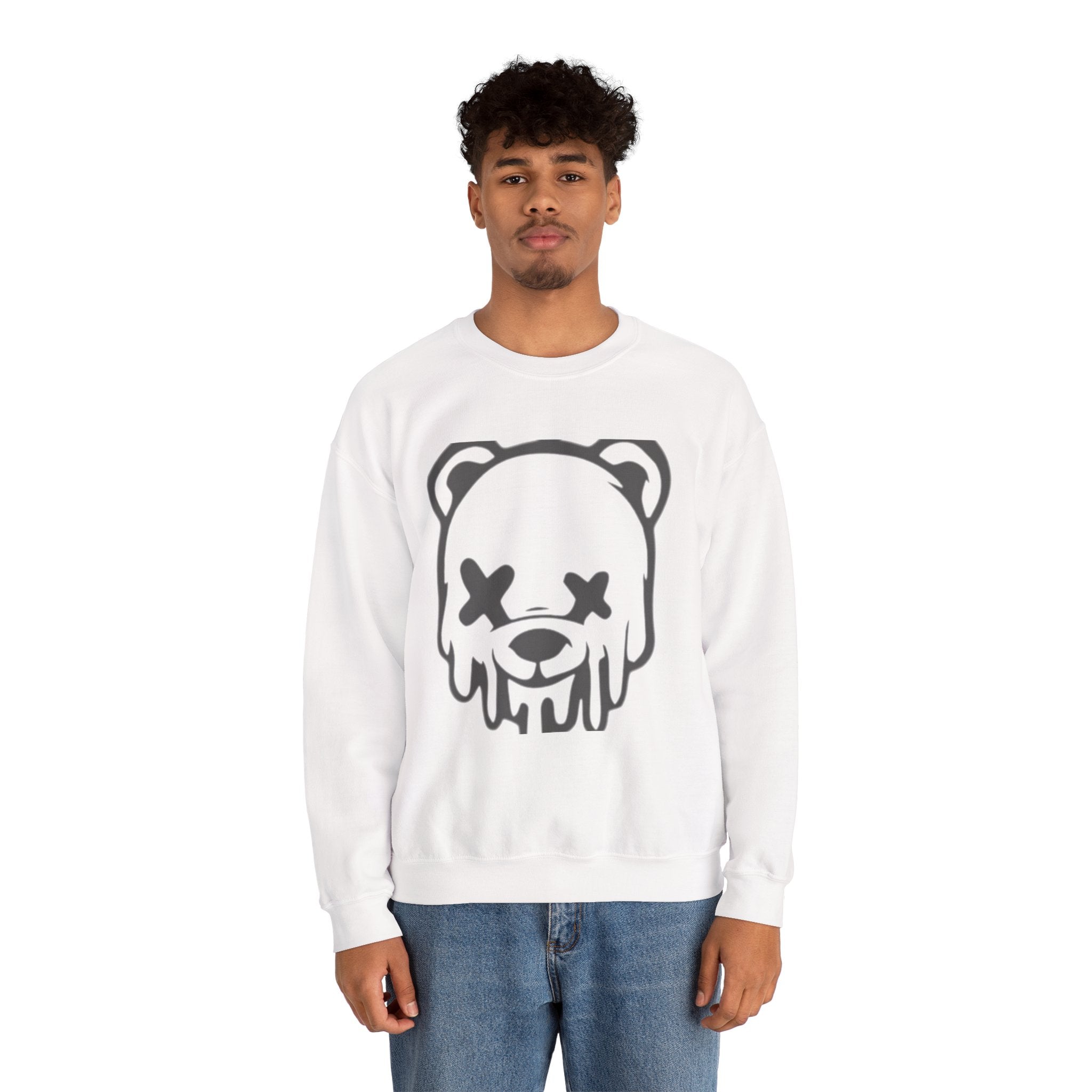 Sweatshirt, Drippy Bear Sweatshirt, Cozy Crewneck, Gift for Him/Her, Streetwear Style, Casual Lounge Wear, Perfect for Winter