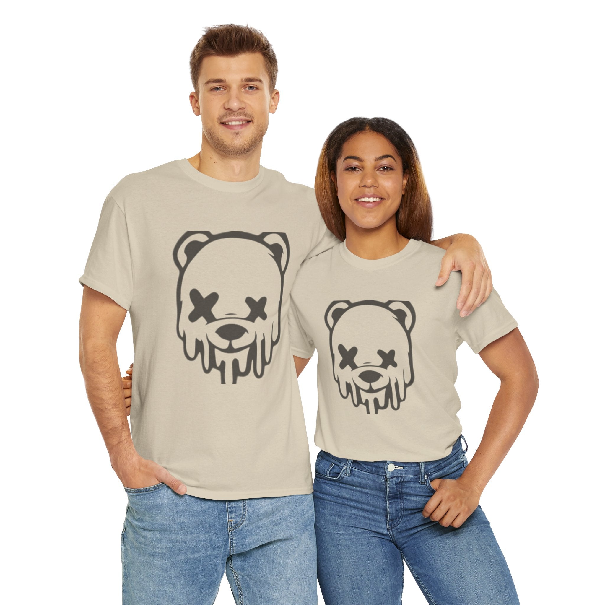 T-Shirt, Melting Bear Unisex Heavy Cotton Tee, Funny Graphic Tee, Casual Wear, Streetwear T-Shirt, Gift for Animal Lovers