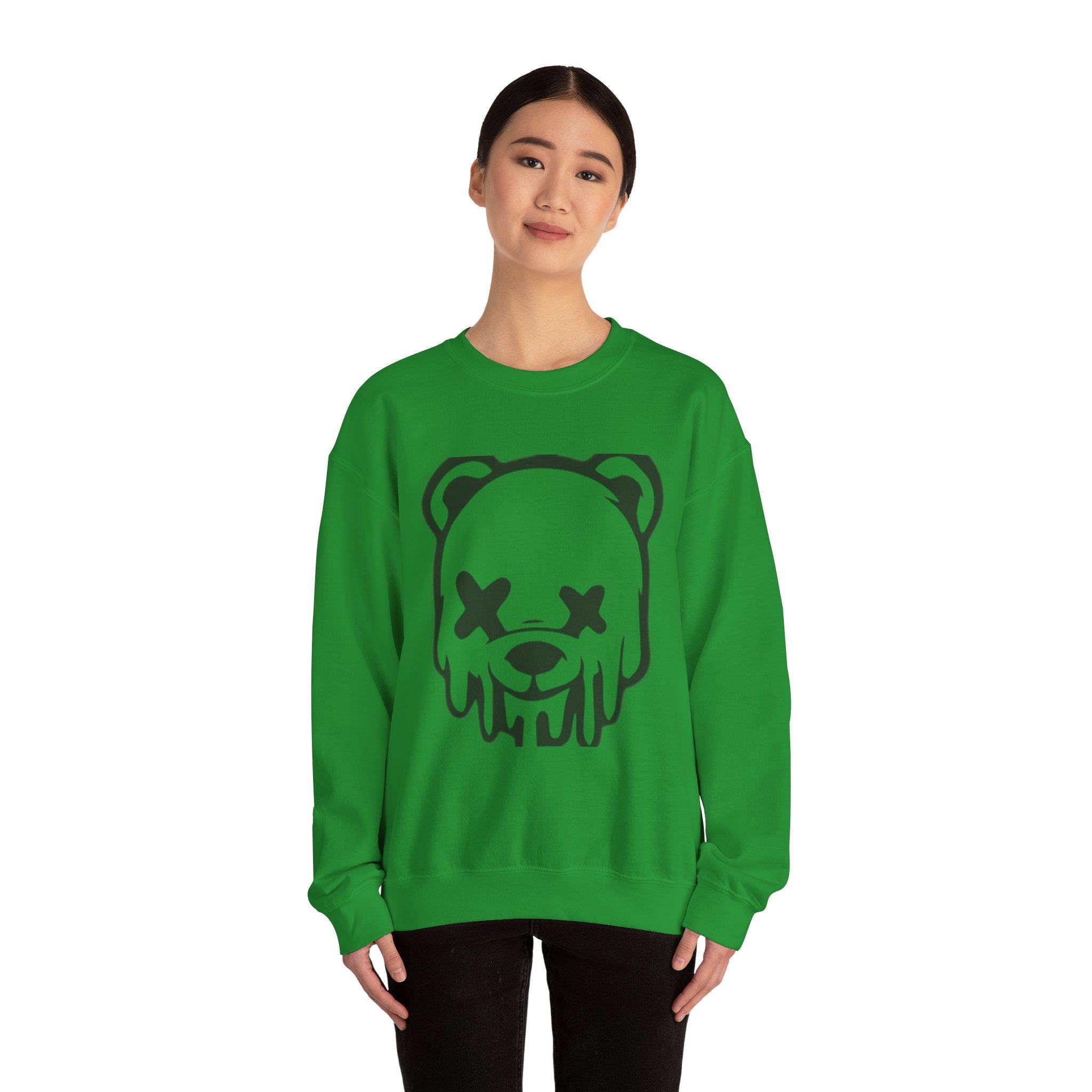 Sweatshirt, Drippy Bear Sweatshirt, Cozy Crewneck, Gift for Him/Her, Streetwear Style, Casual Lounge Wear, Perfect for Winter