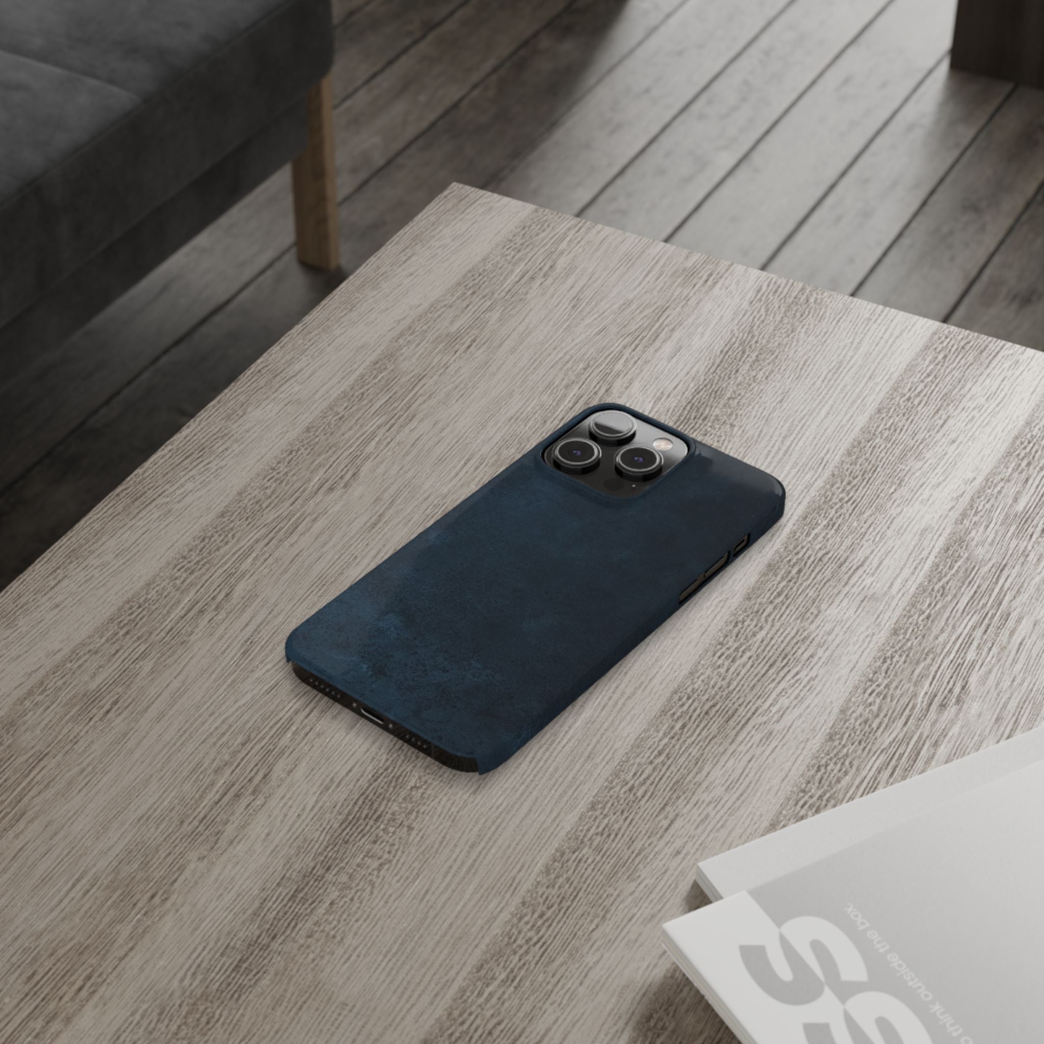 iPhone Cases, Elegant Navy Slim Phone Case | Minimalist Design, Gift for Her, Phone Accessories, Modern Decor, Trendy Tech Gear