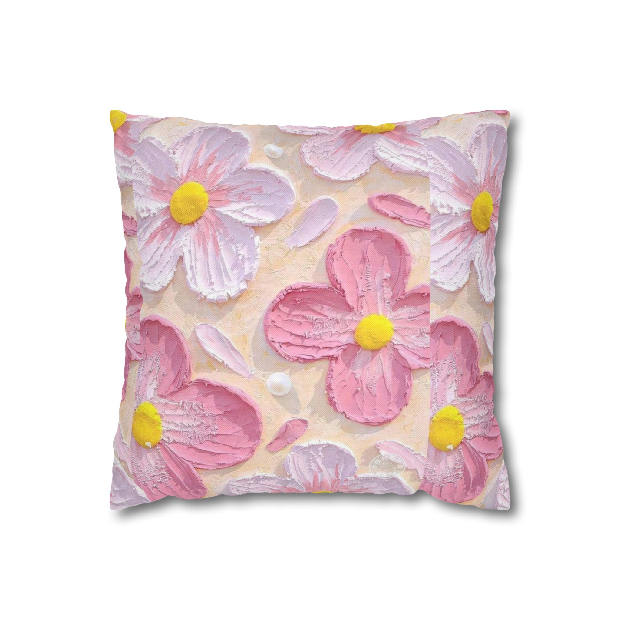 Pillow, Floral Throw Pillow, Soft Decorative Cushion for Living Room, Spring Home Décor, Gift for Her, Pillow Cover with Flower Design