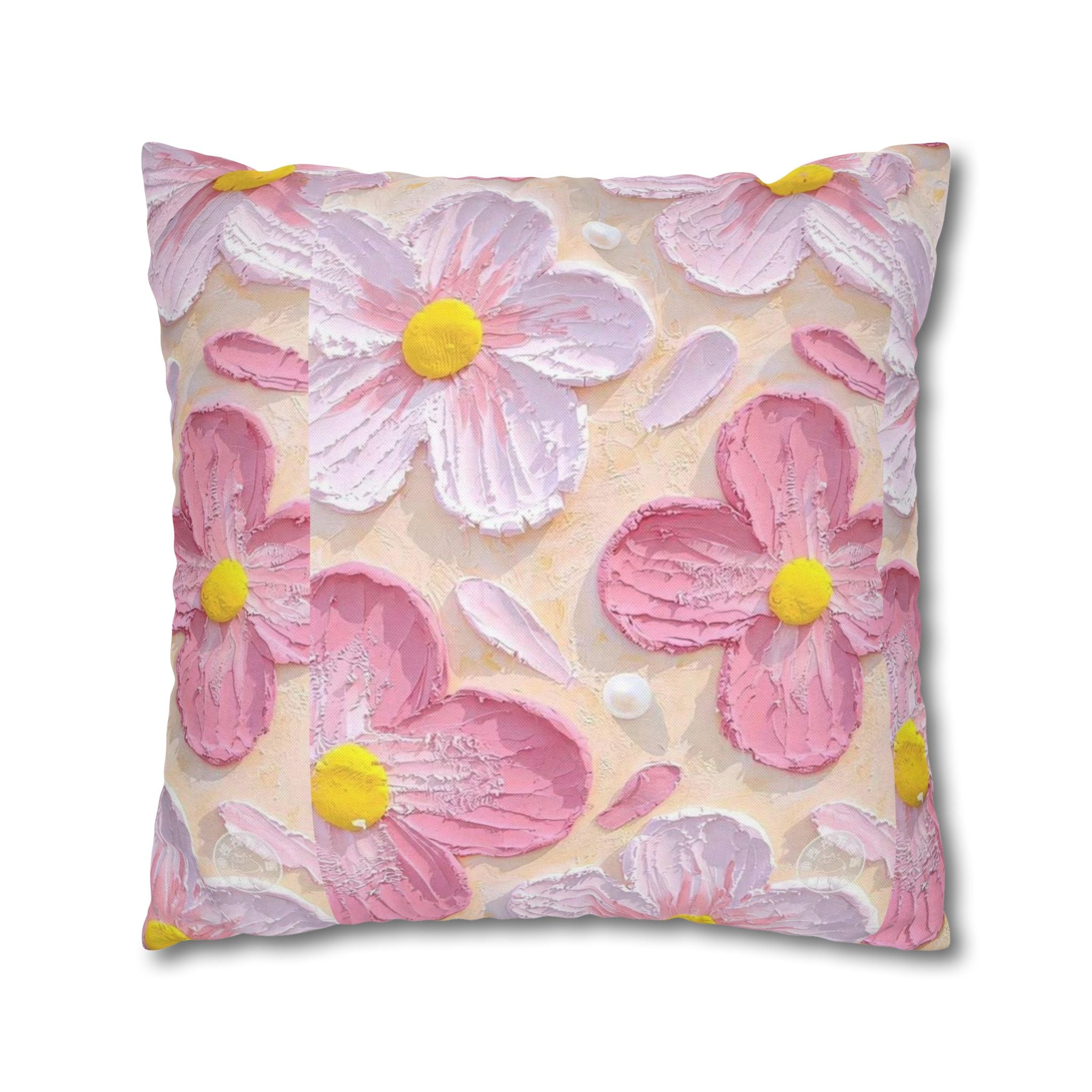 Pillow, Floral Throw Pillow, Soft Decorative Cushion for Living Room, Spring Home Décor, Gift for Her, Pillow Cover with Flower Design