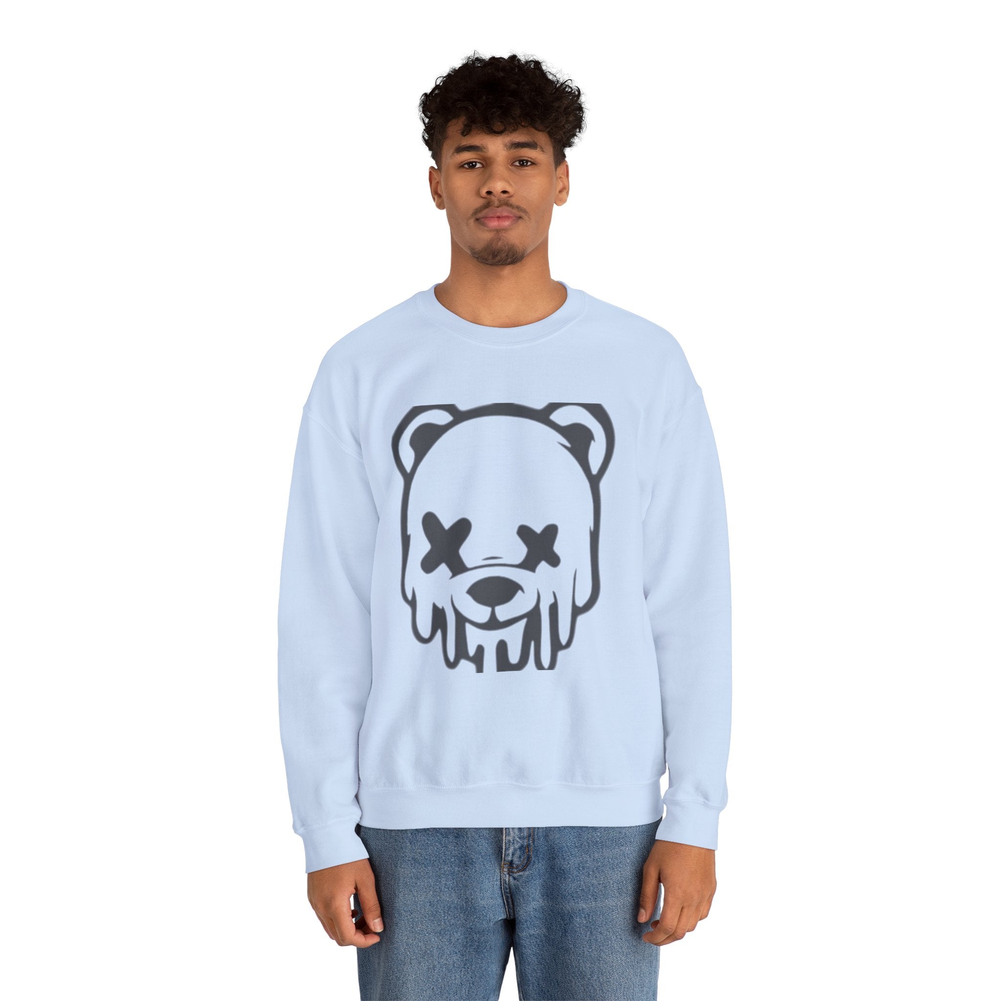 Sweatshirt, Drippy Bear Sweatshirt, Cozy Crewneck, Gift for Him/Her, Streetwear Style, Casual Lounge Wear, Perfect for Winter