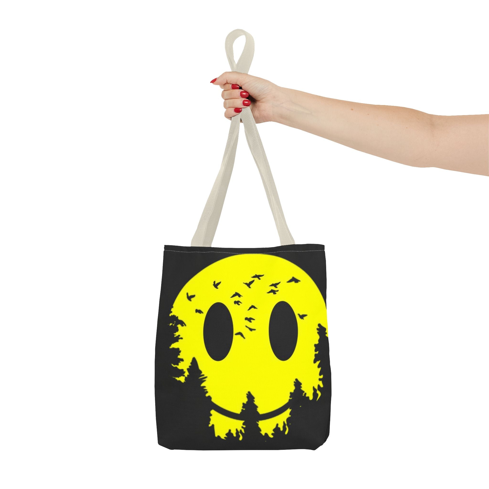 Tote Bag – Eco-Friendly, Reusable Shopping Bag, Smiley Nature Tote Bag – Eco-Friendly, Gift for Nature Lovers, Festival Tote, Casual Everyday Use