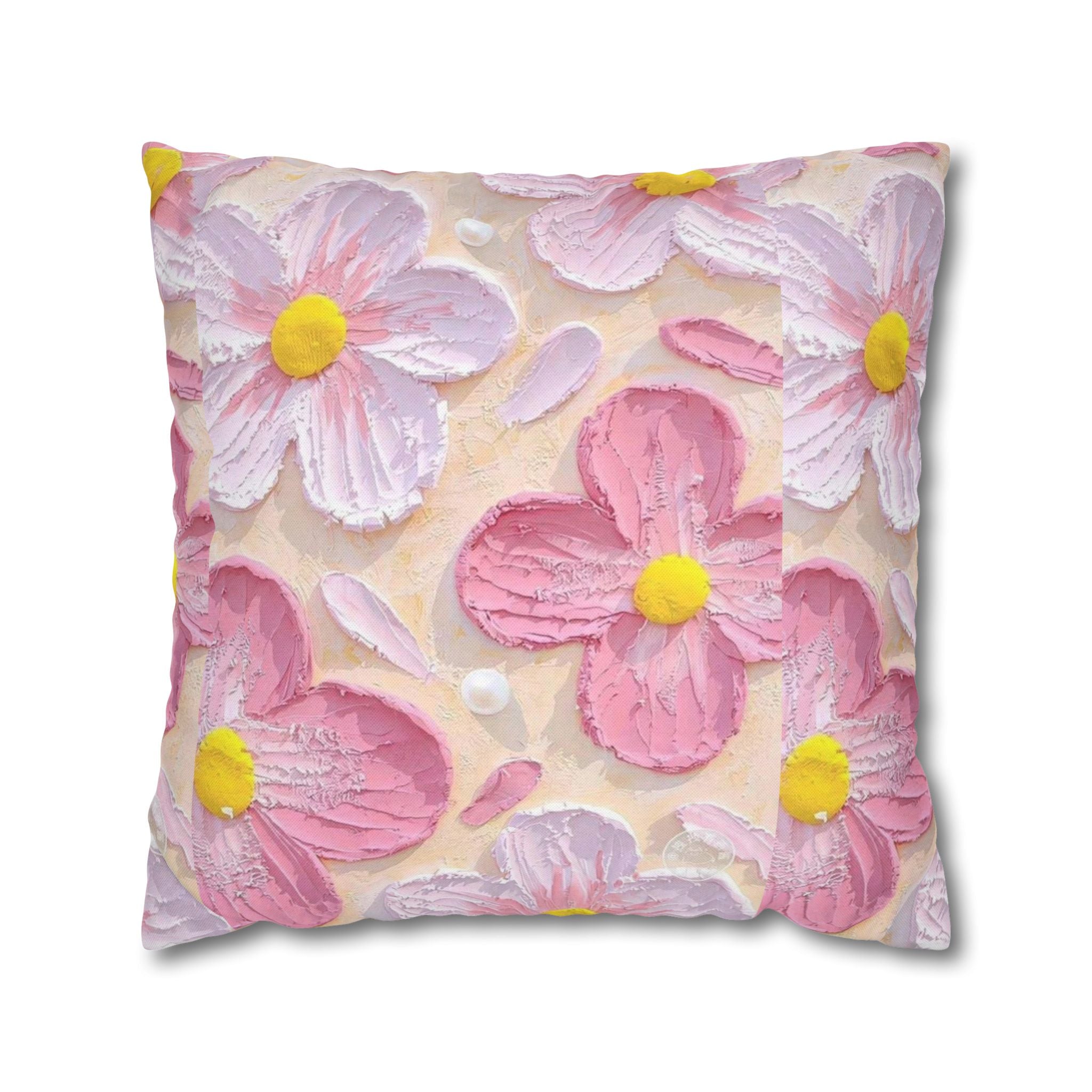 Pillow, Floral Throw Pillow, Soft Decorative Cushion for Living Room, Spring Home Décor, Gift for Her, Pillow Cover with Flower Design
