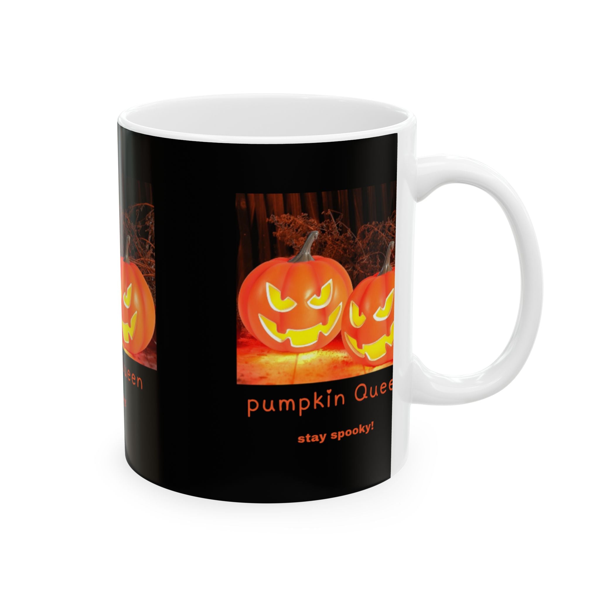 Mug, Pumpkin Queen Ceramic Mug - Stay Spooky! Halloween Coffee Cup, Fun Fall Gift, Autumn Decor, Witchy Kitchenware, Spooky Mug