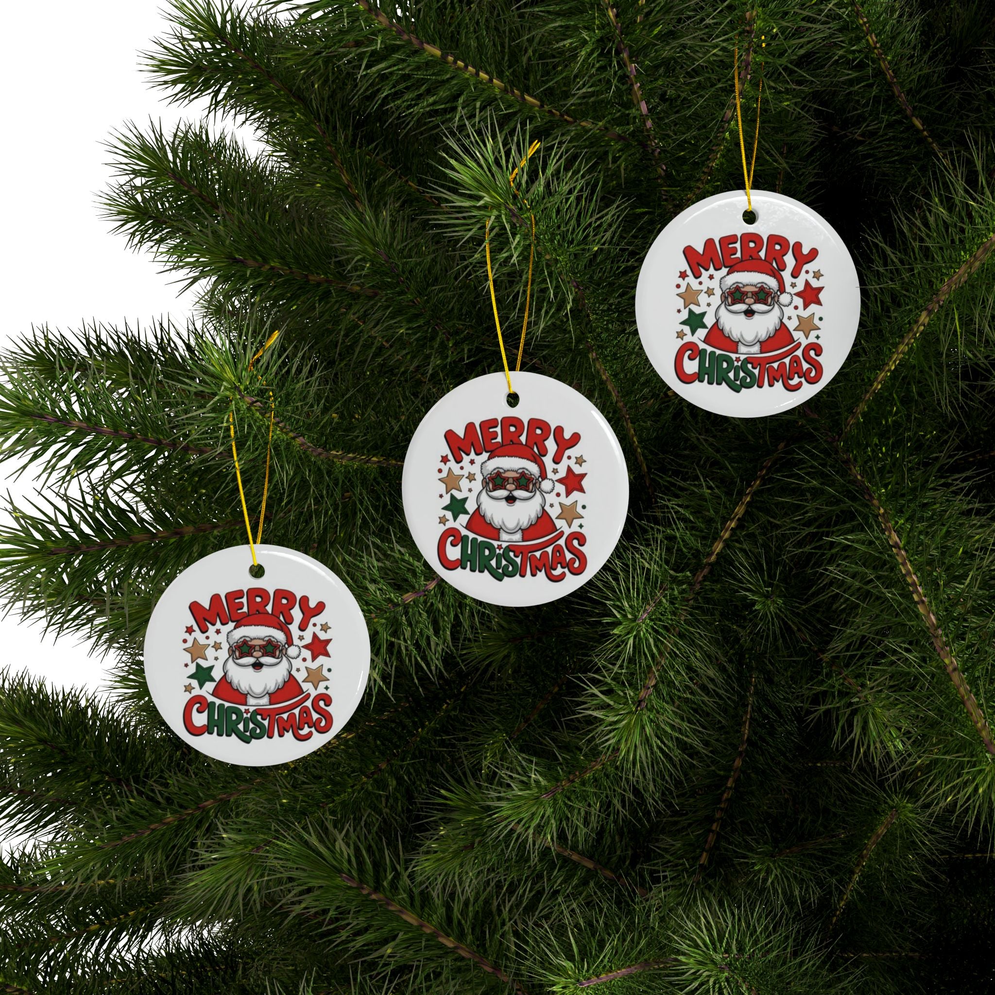 Christmas Ornaments, Ceramic Christmas Ornaments, Merry Christmas Design, Holiday Decor, Personalized Gift, Festive Decorations, Unique Ornaments